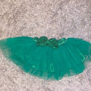 Green Tulle Skirt with Sequins size 3-6mo